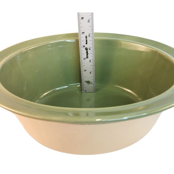 Paula Deen Collection 3.5 Quart Covered Casserole Dish Green Ivory Stoneware Mic - Picture 4 of 10